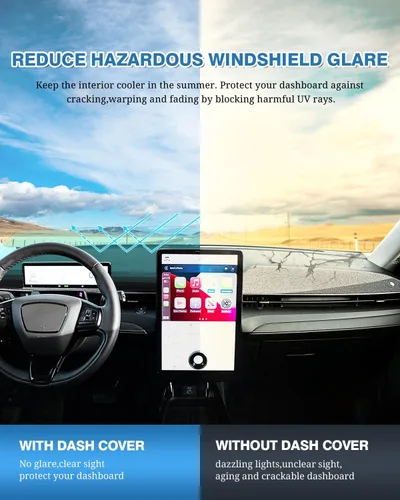 Vista 506 de FIILINES - Cubierta para tablero, accesorio para tablero de malla antideslizante, parasol sin reflejos y protector compatible con Toyota Tundra