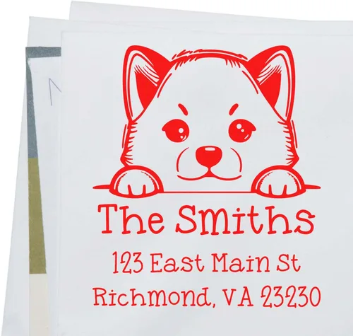 Vista 205 de Sello de alta calidad para cachorros Airedale Terrier – Sello de dirección personalizado – Ideal para los amantes de los perros – Elección de 5