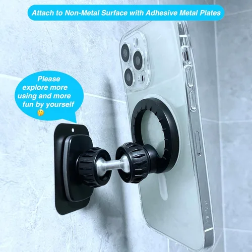 Vista 4 de Soporte magnético para carrito de golf MagSafe [junta de metal mejorada], soporte magnético para teléfono para carrito de golf compatible