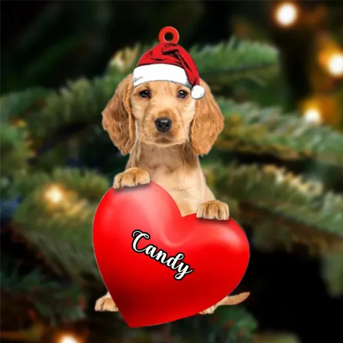 Vista 132 de Amantes de los perros de Navidad, corazón de perro de Navidad disponible para muchos perros Malamute de Alaska, adorno de Navidad, adorno