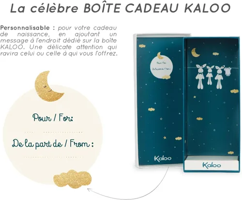 Vista 10 de Kaloo Lapinoo K969946 - Peluche de pana extra suave de 13.8 in con orejas largas y bufanda impresa, presentado en caja de regalo decorada, adecuado