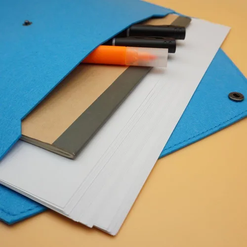 Vista 3 de Carpeta de archivos de fieltro, maletín duradero, bolsa de documentos, carpetas de archivos de papel, funda de cartera, sobre de carta, cierre