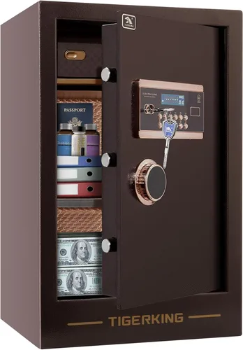 TIGERKING Caja Fuerte Grande de Servicio Pesado, Caja Fuerte Digital de Seguridad para el Hogar de 3.47 Pies Cúbicos con Cerradura de Combinación,