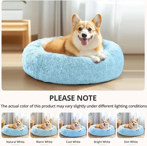 Vista 269 de JOLLYVOGUE Cama Calmante para Perros Pequeños - Cama para Perros Pequeños en Forma de Dona Lavable de 23 Pulgadas para Gatitos y Cachorros, Camas