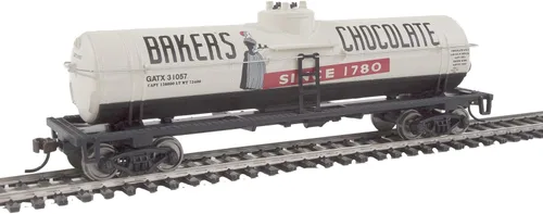 Vista 2 de Walthers Trainline HO Scale Model 40' Tank Car - Baker's Chocolate GATX 31057