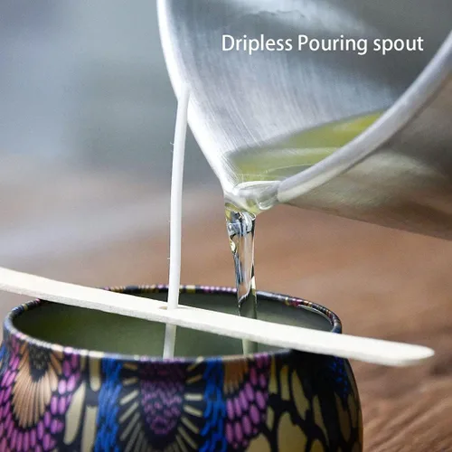 Vista 5 de AGLARY Olla para fundir cera de velas, olla de vertido de aluminio de doble caldera, con mango resistente al calor y boquilla antigoteo