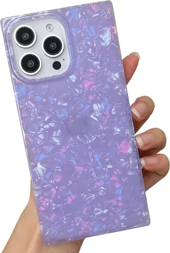 Vista 51 de BANAILOA Funda compatible con iPhone 14 Pro con borde rectangular, bonita funda protectora de lujo con pintura al óleo y flores para mujeres