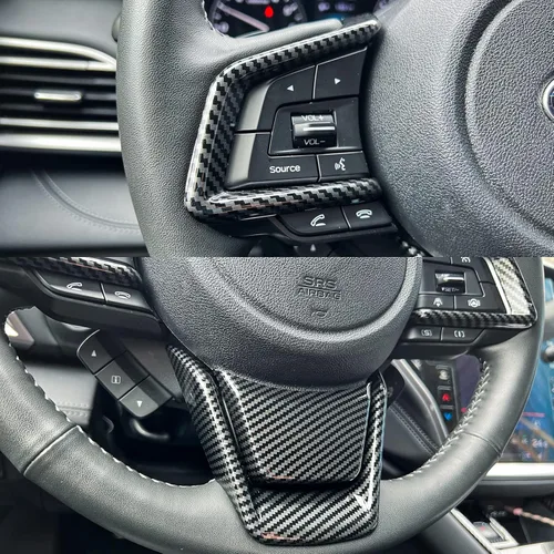 Vista 4 de 4 piezas de marco de panel de volante de fibra de carbono ABS para Subaru Forester Ascent SUV 2019-2024, para Impreza 2017-2024, para Legacy/Outback
