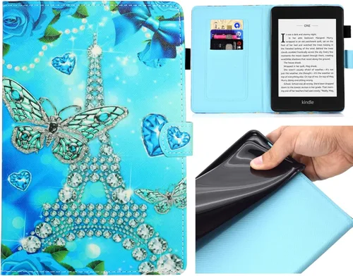 Vista 9 de Funda para Kindle Paperwhite, ranuras para tarjetas ligeras y delgadas con funda de encendido y apagado automático para Yaxa Kindle Paperwhite