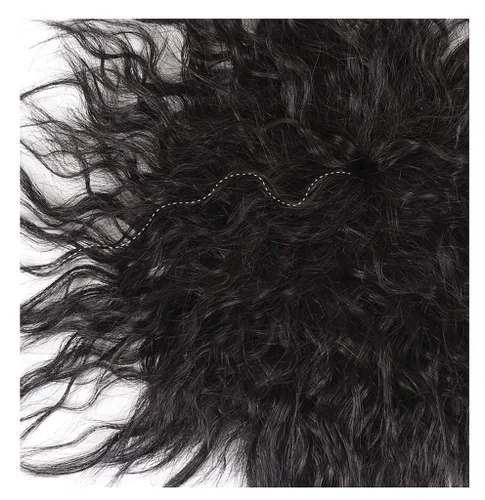 Vista 5 de Mini pieza de cabello humano rizado para cubrir la frente, peluca de cabello gris, cierre de peluca con clip en la parte superior, 2 x 3.5 pulgadas