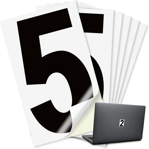 Vista 73 de iSYFIX Calcomanías de vinilo negro número 0 (Zero) – Paquete de 6 calcomanías de 1.5 pulgadas – Calcomanías de alta calidad, fondo reflectante