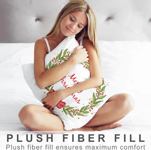 Vista 3 de Fundas de almohada con corona de Feliz Navidad, decoración del hogar, fundas de almohada lumbar, fundas de almohada decorativas para Sala, funda