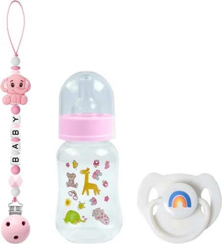 Vista 10 de SCOM Juego de Accesorios para Muñeca Bebé Reborn - Chupetes Magnéticos Arcoíris y Biberones para Muñeca Bebé Removibles Reutilizables con Clips