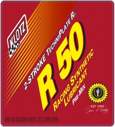 Vista 2 de Klotz R-50 Racing TechniPlate - Aceite sintético pre-mezcla para motores de 2 tiempos - 1 galón KL-105