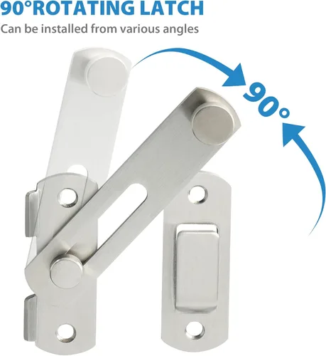 Vista 6 de Alise Pestillos de puerta abatible de 4 pulgadas, cerradura de puerta de seguridad para valla de madera de granero, puertas francesas correderas
