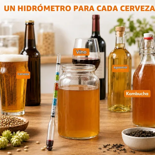 Vista 6 de FastRack Hidrómetro de triple escala - Hidrómetro ABV - Hidrómetro de gravedad específica para probar con precisión el ABV y la gravedad específica