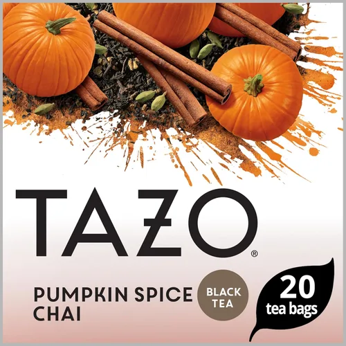 Vista 5 de TAZO Bolsas de té negro Chai con especias de calabaza, té moderado con cafeína, 20 bolsas de té en total