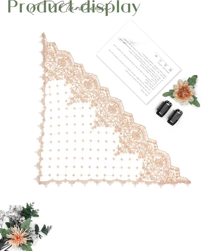 Vista 6 de Velo de capilla triangular pequeño velos de mantilla de encaje de inspiración vintage para iglesia Latina Mass Católica Bufanda para la cabeza