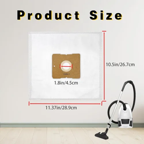 Vista 2 de Paquete de 10 bolsas de vacío HEPA tipo Z aptas para Riccar Moonlight, Sunburst y Pizzazz, para aspiradora Simplicity Jack, Jill y Snap Canister
