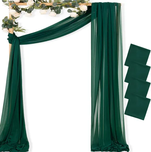 Vista 48 de MLMC 1 panel de tela para arco de boda azul bebé, 29 x 20 pies, cortinas de gasa extralargas transparentes de 6.6 yardas, paneles de cortinas