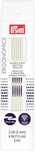 Vista 4 de Prym Agujas de tejer ergonómicas de doble punto de 6 pulgadas, US 2.5 (0.118 in), blanco alabastro, 5