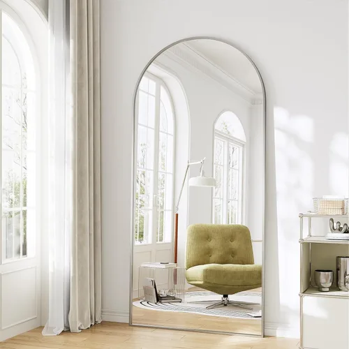Vista 28 de Espejo de gran tamaño de longitud completa, 35"x78" gran espejo arqueado de longitud completa con soporte, decoración de habitación, espejo grande