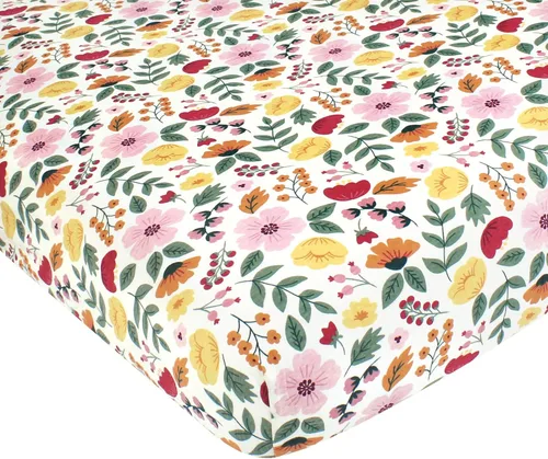 Vista 50 de Hudson Baby Sábana bajera ajustable unisex de algodón para cuna, diseño de animales de granja para niños, talla única