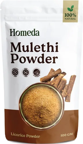 Polvo orgánico de raíz de regaliz (3.5 oz - 100 g), polvo de mulethi orgánico para cara, extracto orgánico puro de Regaliz Raiz para la piel,