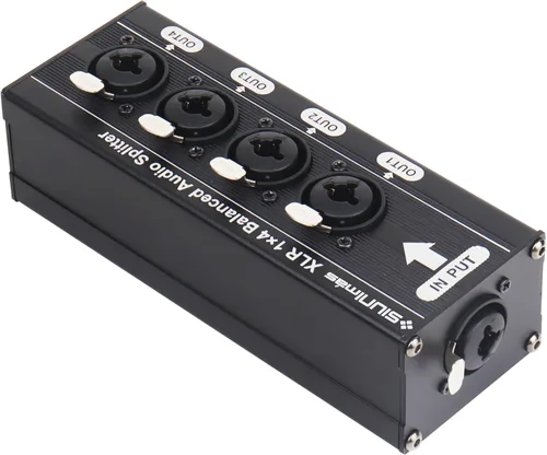 Vista 7 de Hotswap Design 3Pin XLR 1 en 4 salidas caja divisor portátil tamaño aleación de aluminio caja duradera (SIM XLR 1-4 SP)