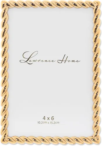 Vista 11 de Lawrence Frames Marco de metal con diseño de cuerda, 4x4 redondo, dorado