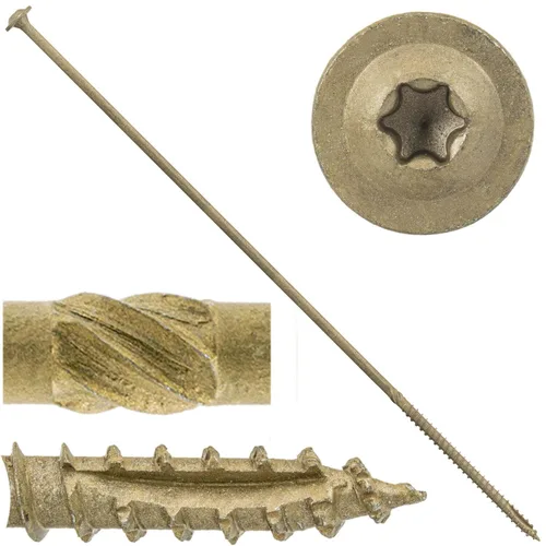 Vista 17 de Tornillo de retraso de construcción n.º 17 x 4 pulgadas con revestimiento exterior Torx/Star Drive Heavy Duty Structural Lag Tornillo muy superior a