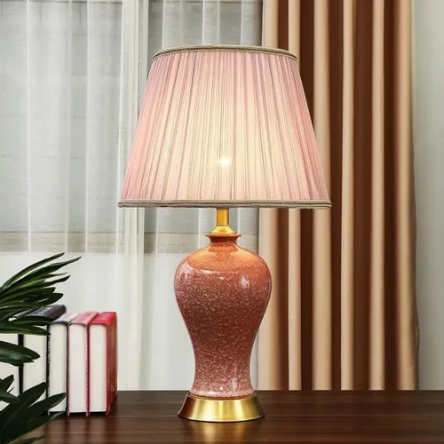 Vista 9 de Lamp for Desk Retro Metal Base Ceramic Table Lamp Bedroom Bedside Table Room Living Room Decorative Ornaments Lamp Desk Lamps for Home Office(Medium)