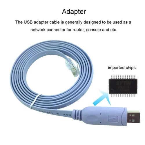 Vista 4 de Cable de consola USB a RJ45, cable de consola USB compatible con Cisco, HP, Huawei, Arista, Opengear, Aruba, enrutadores Juniper Switches