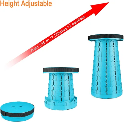 Vista 4 de Boreeman Taburete plegable mejorado, ligero pero más resistente, con capacidad de carga, 400 libras, taburete plegable portátil para camping, pesca