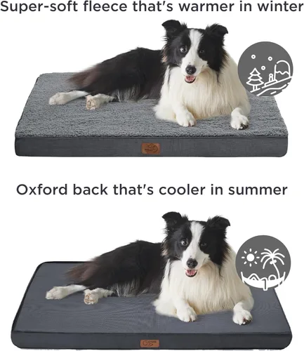 Vista 5 de Bedsure Cama mediana para perros medianos. Cama ortopédica impermeable para perros con funda extraíble lavable, alfombrilla de espuma para mascotas