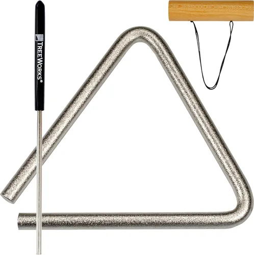 Vista 11 de Juego de 3 batidores triangulares, fabricados en Estados Unidos, instrumento de percusión de acero inoxidable con peso variable, grosor