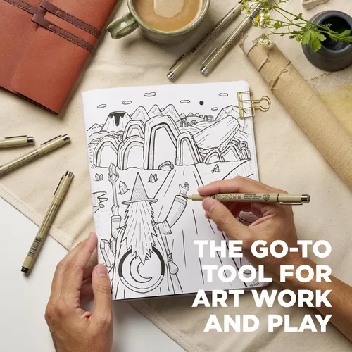 Vista 3 de SAKURA Pigma Micron 50131 - Bolígrafos fineliner, tamaño de 10 puntas, tinta negra archival, paquete de 6