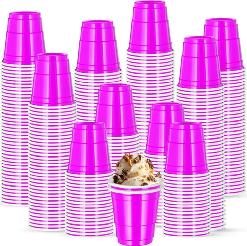 Vista 14 de 500 piezas vasos de chupito de 2 onzas de colores surtidos, vasos de chupito coloridos de plástico neón para beber, degustaciones servidas