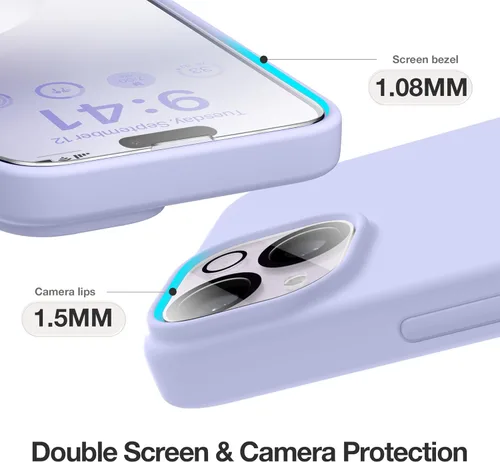 Vista 1248 de GONEZ Funda magnética para iPhone 14, compatible con Magsafe, con protector de pantalla + protector de cámara, forro de microfibra antiarañazos