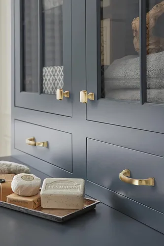 Vista 7 de Amerock Pomo de gabinete Bronce champán Longitud de 1-1/4 pulgadas (1.260 in) Revitalize Paquete de 2 Perilla de cajón Herrajes