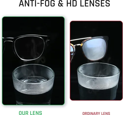 Vista 5 de TOREGE Gafas de seguridad, gafas protectoras de moda con lentes transparentes, antiniebla