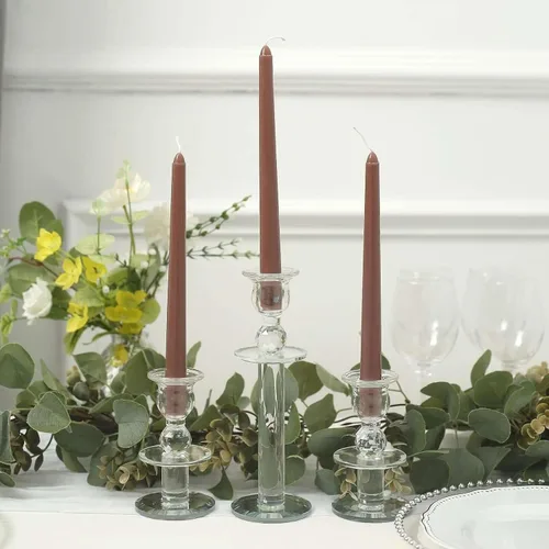 Vista 9 de Efavormart - Paquete de 10 velas cónicas de 12 pulgadas, diseño de cera premium, color blanco, velas sin perfume para entornos elegantes