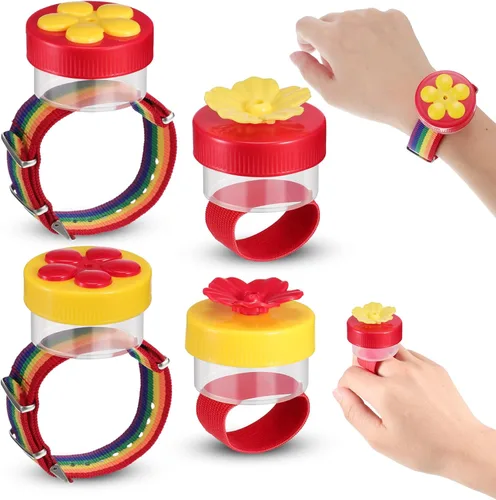 Vista 9 de Zopeal Comedero de muñeca para colibrí al aire libre, 2 piezas, alimentador de mano para colibrí, alimentación de perca con correa ajustable, mini