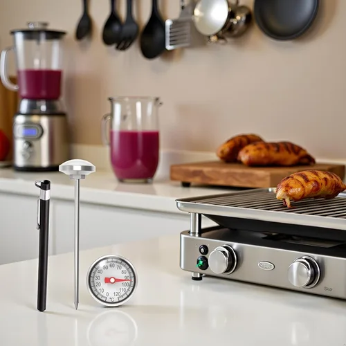 Vista 5 de Black Kitchen - Termómetro de acero inoxidable para cocinar alimentos y carne, termómetro de acero inoxidable con detección física para espuma