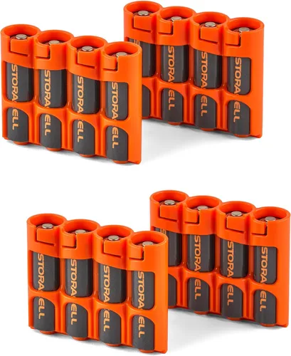 Vista 9 de Soporte para 12 baterías Storacell, AA Powerpax, color amarillo.