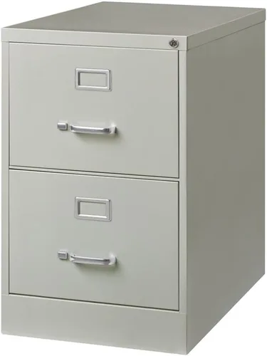 Vista 2 de Scranton & Co Archivador vertical de metal de 26.5 pulgadas con 2 cajones, acabado gris claro, ancho legal de grado comercial, almacenamiento