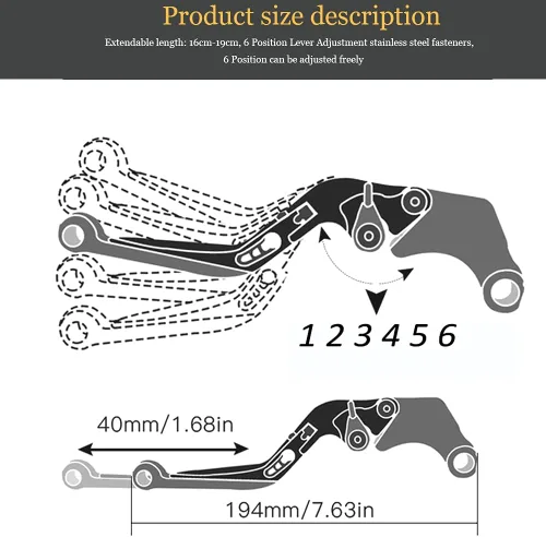 Vista 2 de PRASHANT Motorcycle Clutch Lever and Brake for XJ6N XJ6 2009-2015 Motorcycle CNC Brakes Adjustable Folding Extendable Clutch Brake Handle Levers