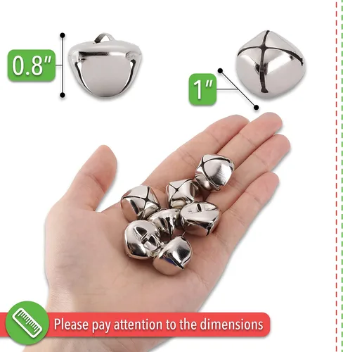 Vista 2 de Mr. Pen - 1 pulgada, plata, paquete de 50 cascabeles para manualidades, campanas de manualidades, a granel, plata, campanas para coronas, 1 pulgada.