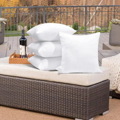 Vista 6 de OTOSTAR Paquete de 4 almohadas impermeables de alta calidad, 20 x 20 pulgadas, rellenos de almohada decorativos a rayas para exteriores, rellenos