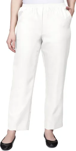 Alfred Dunner Pantalones cortos de poliéster con cintura elástica en todo el contorno - Estilo de meter